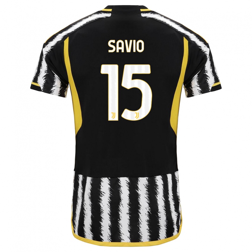 Mænd Federico Savio #15 Sort Hvid Hjemmebane Spillertrøjer 2023/24 Trøje T-Shirt