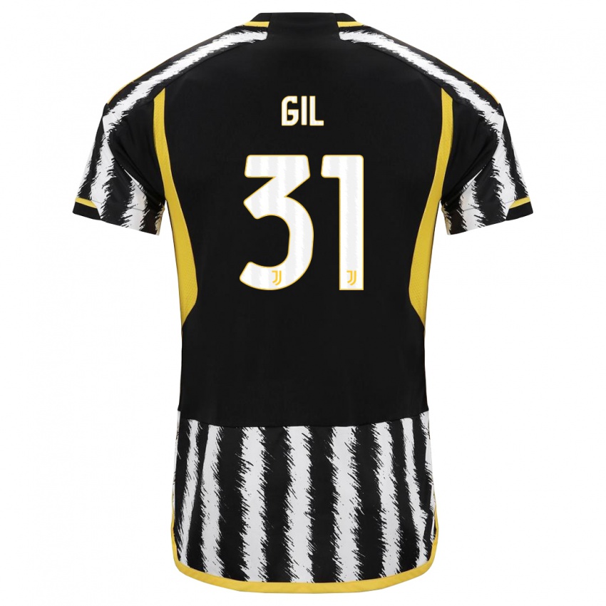 Mænd Javier Gil #31 Sort Hvid Hjemmebane Spillertrøjer 2023/24 Trøje T-Shirt