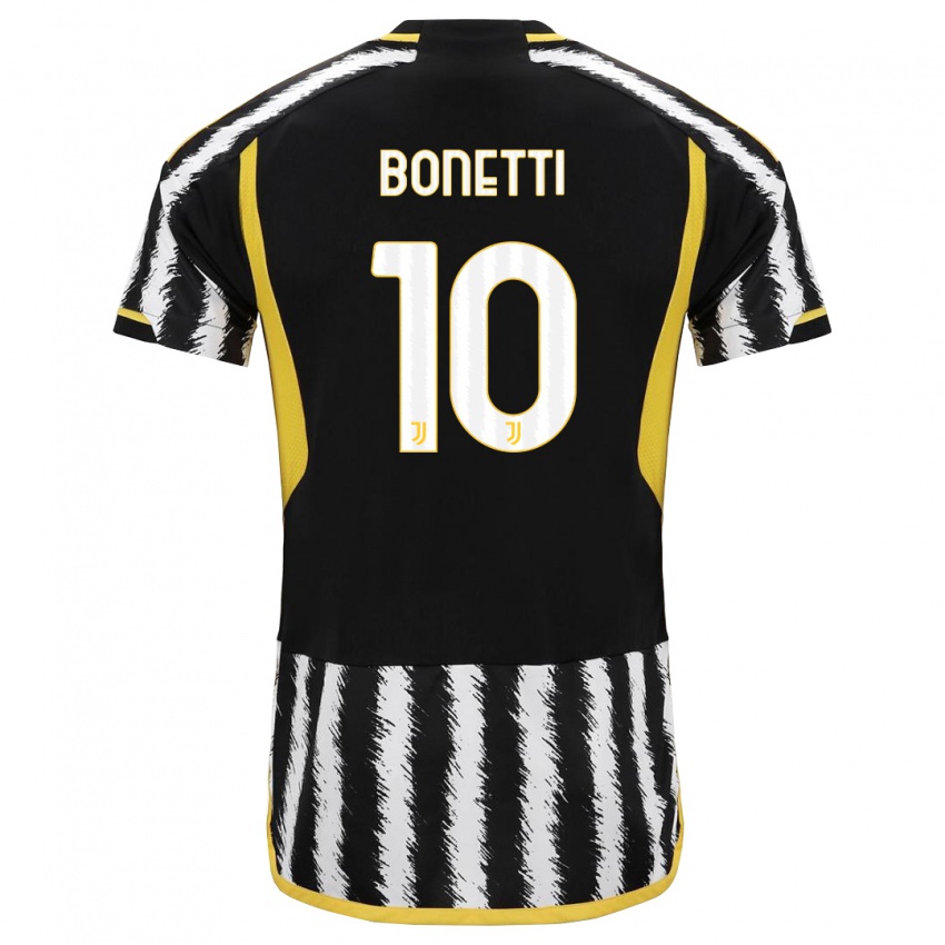 Mænd Andrea Bonetti #10 Sort Hvid Hjemmebane Spillertrøjer 2023/24 Trøje T-Shirt