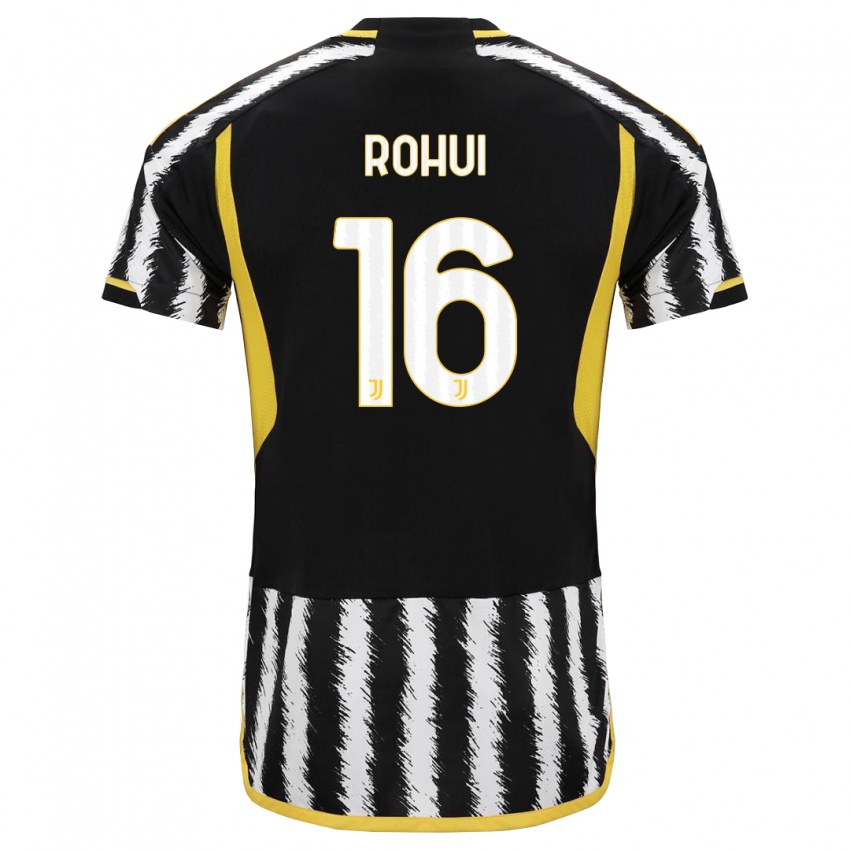 Mænd Jonas Rohui #16 Sort Hvid Hjemmebane Spillertrøjer 2023/24 Trøje T-Shirt