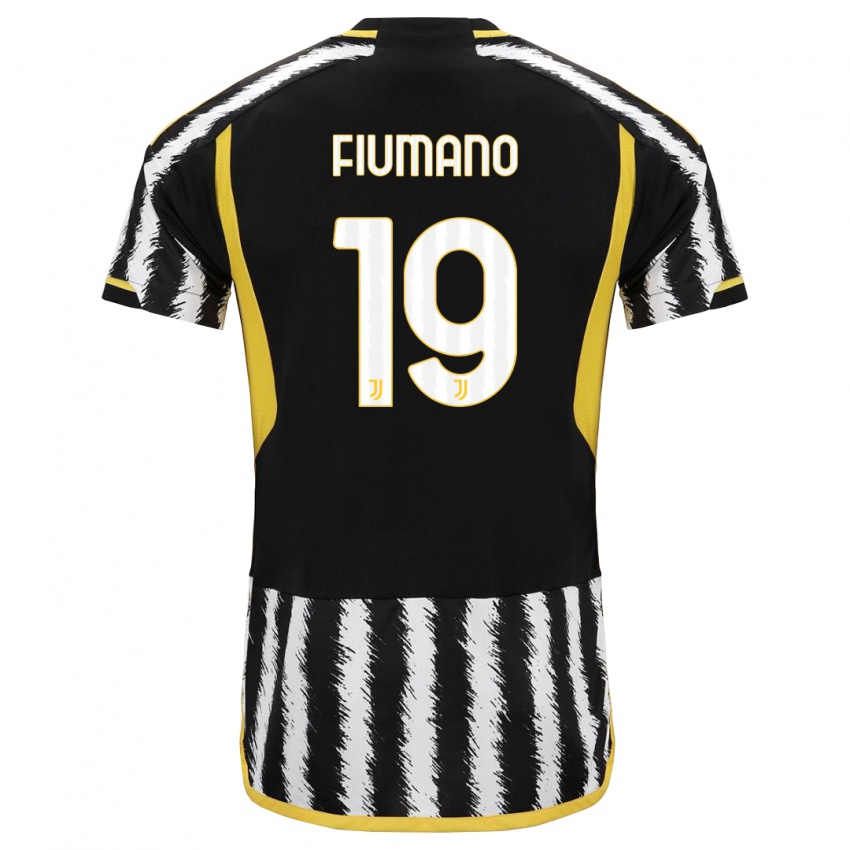 Mænd Filippo Fiumano #19 Sort Hvid Hjemmebane Spillertrøjer 2023/24 Trøje T-Shirt
