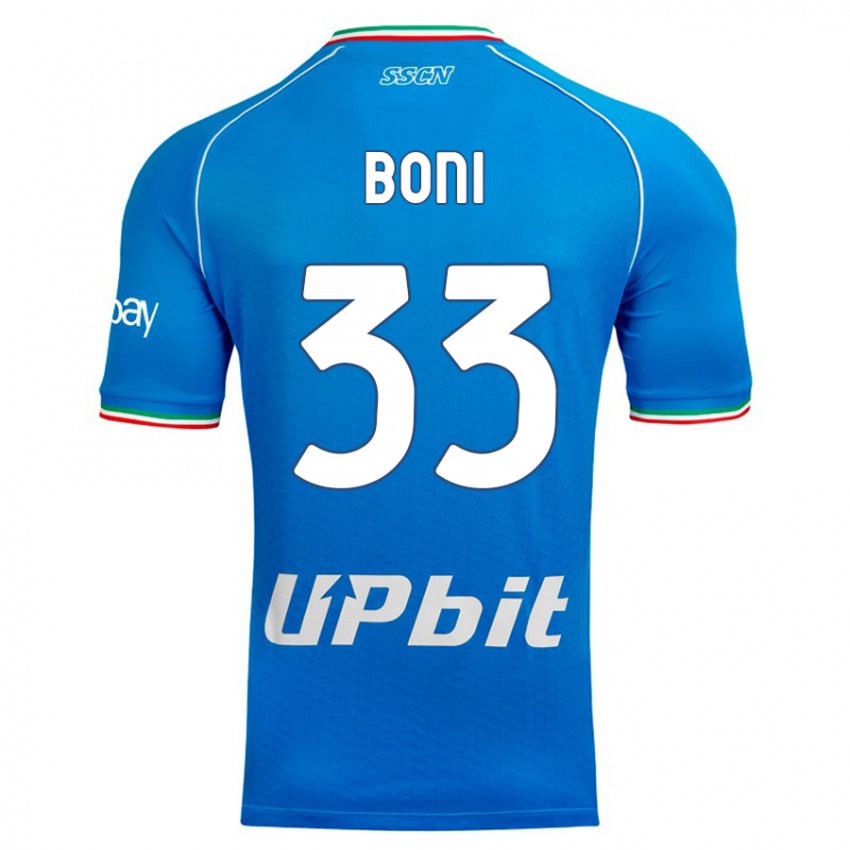 Mænd Landry Boni #33 Himmelblå Hjemmebane Spillertrøjer 2023/24 Trøje T-Shirt