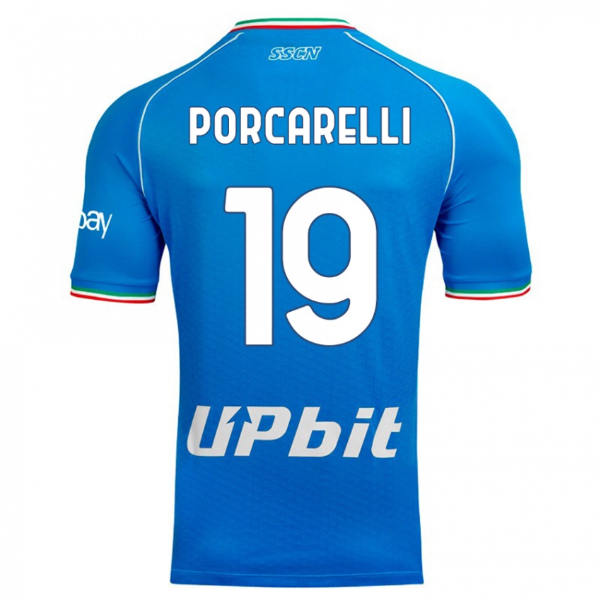 Mænd Maddelena Porcarelli #19 Himmelblå Hjemmebane Spillertrøjer 2023/24 Trøje T-Shirt