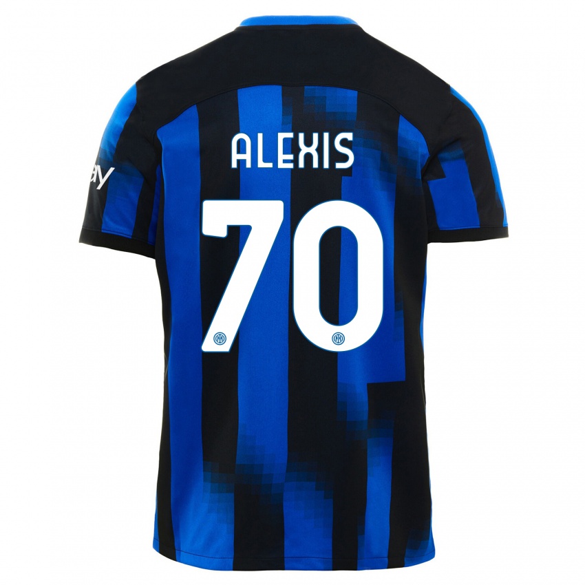 Mænd Alexis Sanchez #70 Sort Blå Hjemmebane Spillertrøjer 2023/24 Trøje T-Shirt