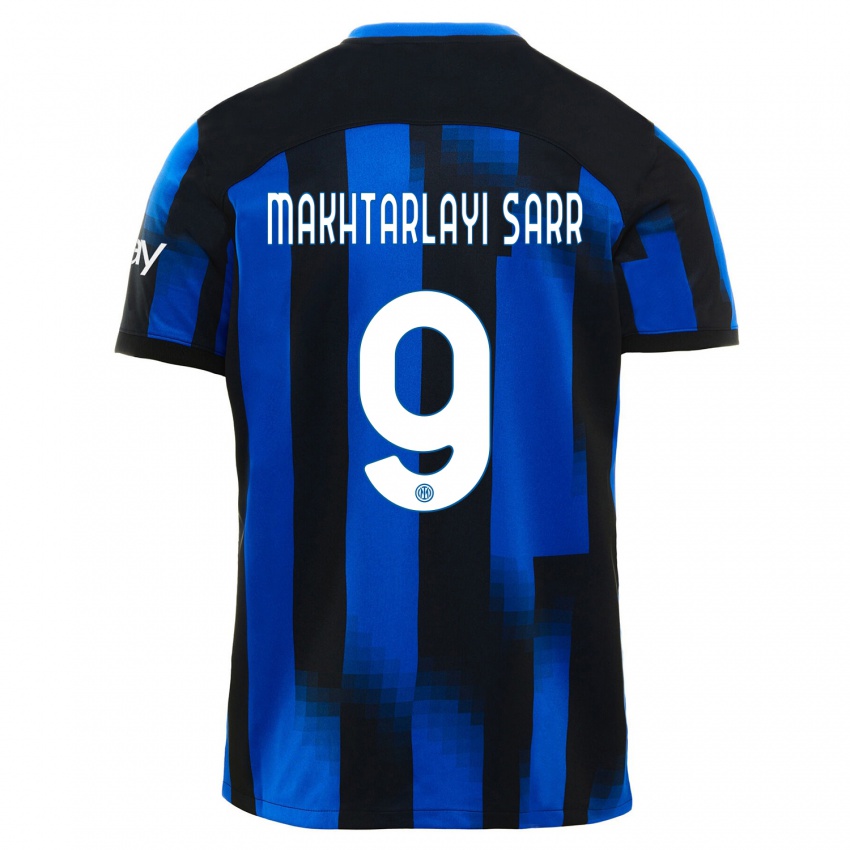 Mænd Amadou Makhtarlayi Sarr #9 Sort Blå Hjemmebane Spillertrøjer 2023/24 Trøje T-Shirt