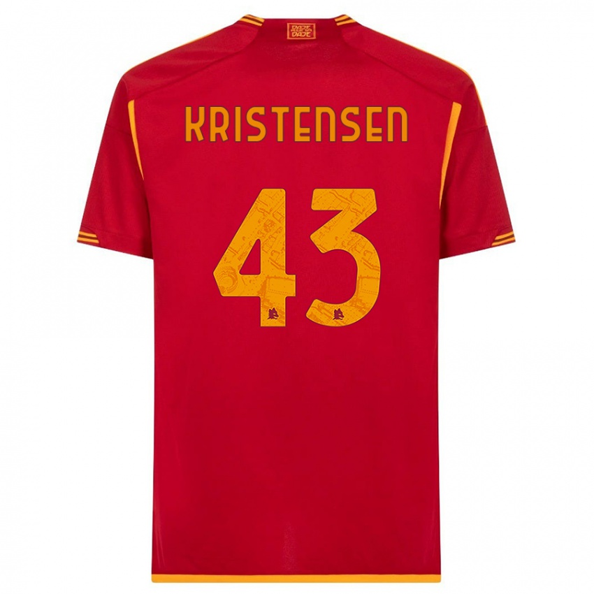 Mænd Rasmus Kristensen #43 Rød Hjemmebane Spillertrøjer 2023/24 Trøje T-Shirt