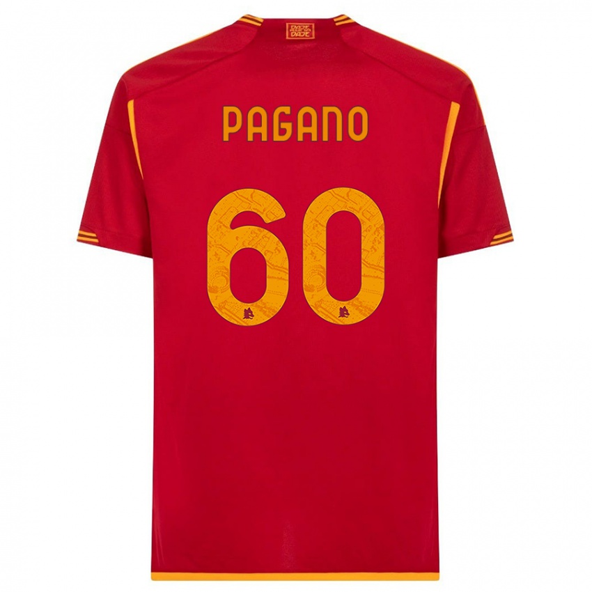 Mænd Riccardo Pagano #60 Rød Hjemmebane Spillertrøjer 2023/24 Trøje T-Shirt