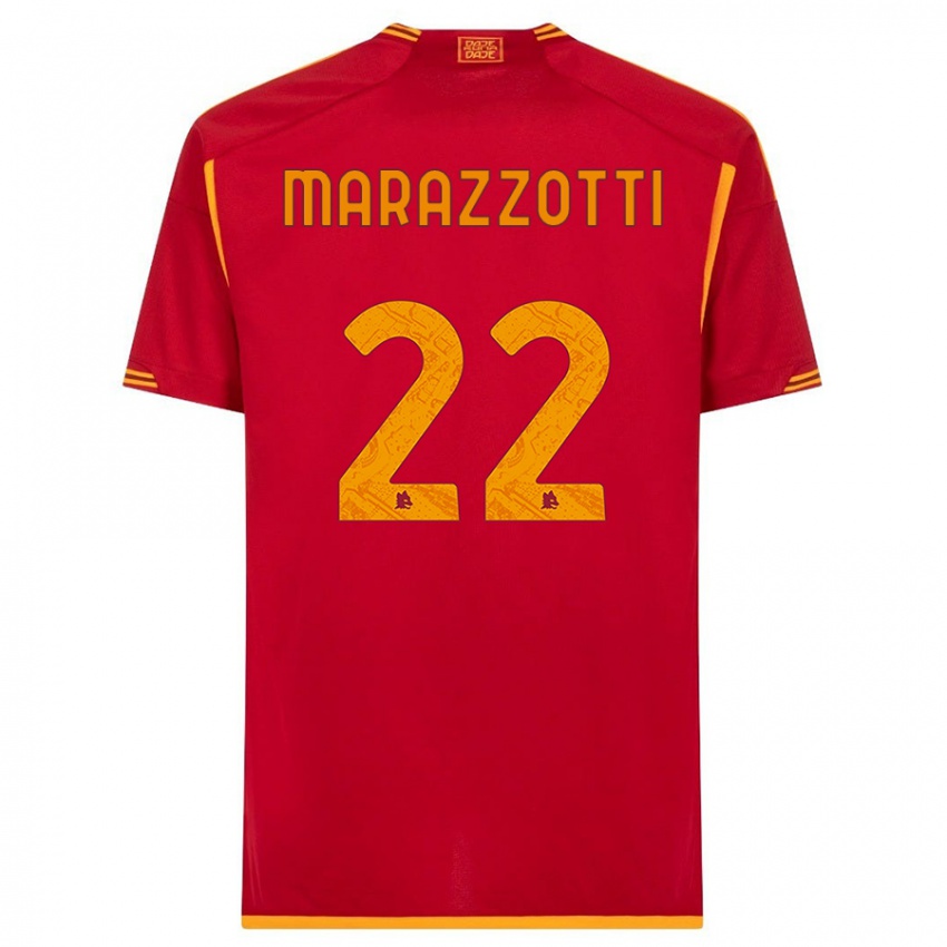 Mænd Fabrizio Marazzotti #22 Rød Hjemmebane Spillertrøjer 2023/24 Trøje T-Shirt