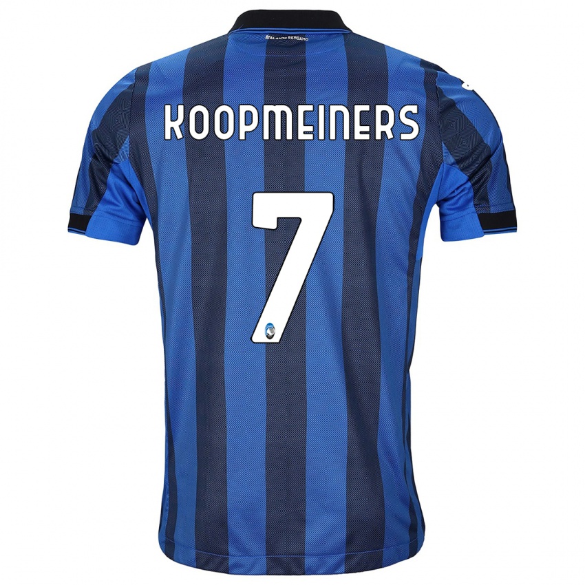 Mænd Teun Koopmeiners #7 Sort Blå Hjemmebane Spillertrøjer 2023/24 Trøje T-Shirt