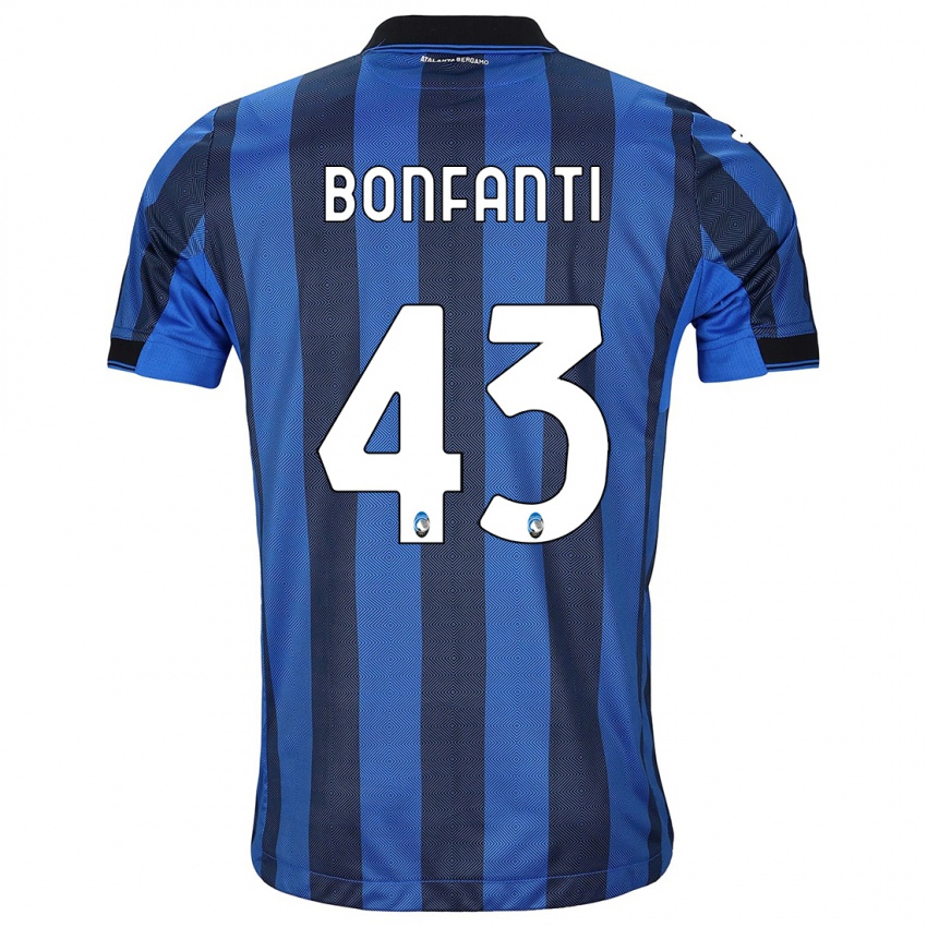 Mænd Giovanni Bonfanti #43 Sort Blå Hjemmebane Spillertrøjer 2023/24 Trøje T-Shirt
