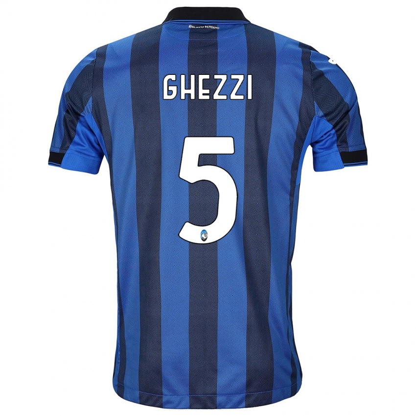 Mænd Samuele Ghezzi #5 Sort Blå Hjemmebane Spillertrøjer 2023/24 Trøje T-Shirt