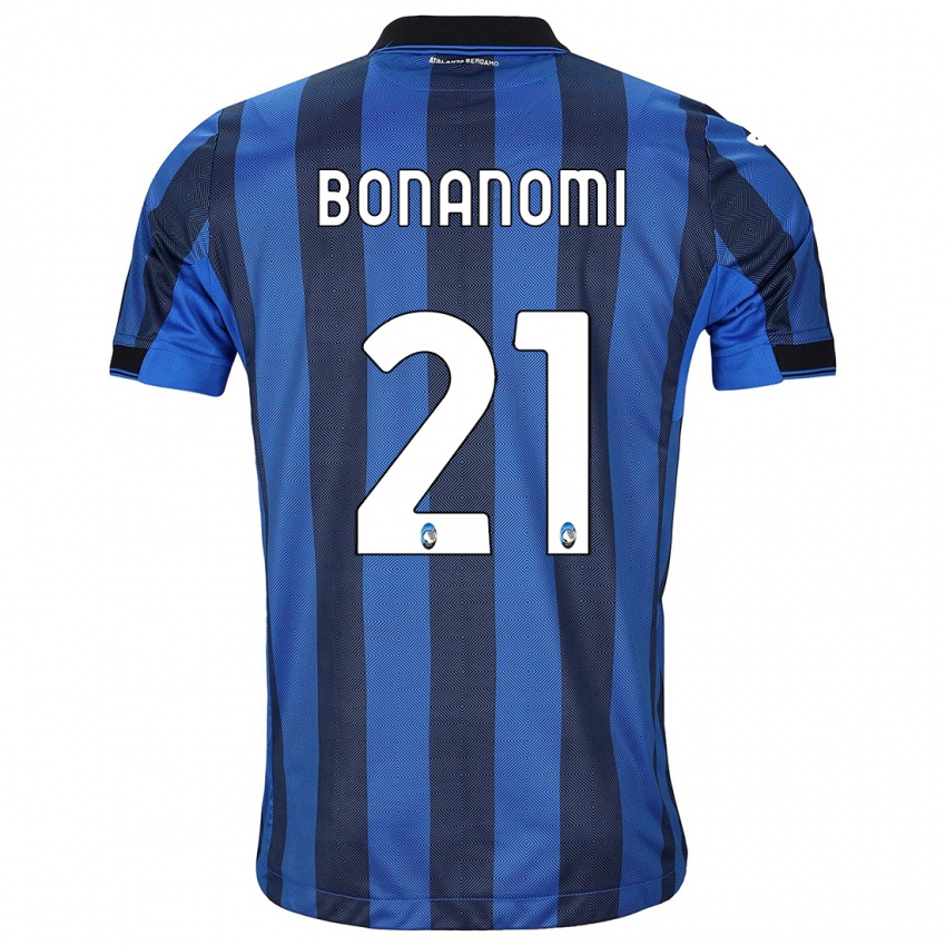 Mænd Andrea Bonanomi #21 Sort Blå Hjemmebane Spillertrøjer 2023/24 Trøje T-Shirt