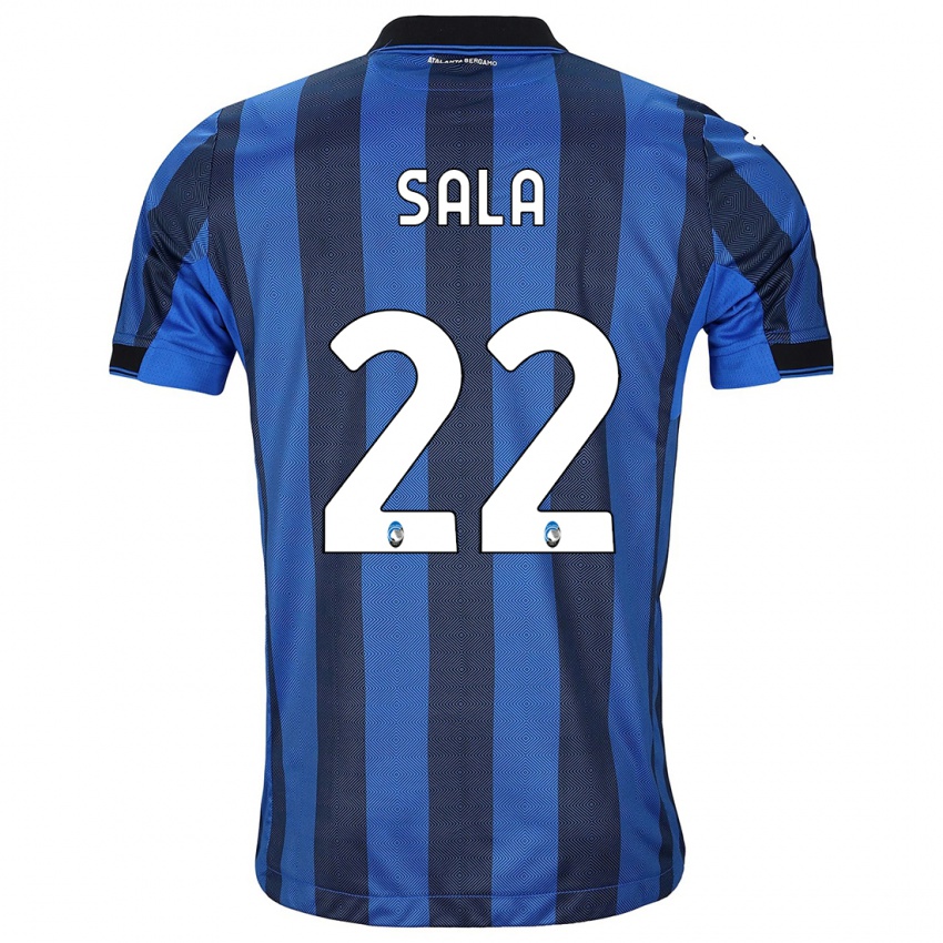 Mænd Lorenzo Sala #22 Sort Blå Hjemmebane Spillertrøjer 2023/24 Trøje T-Shirt