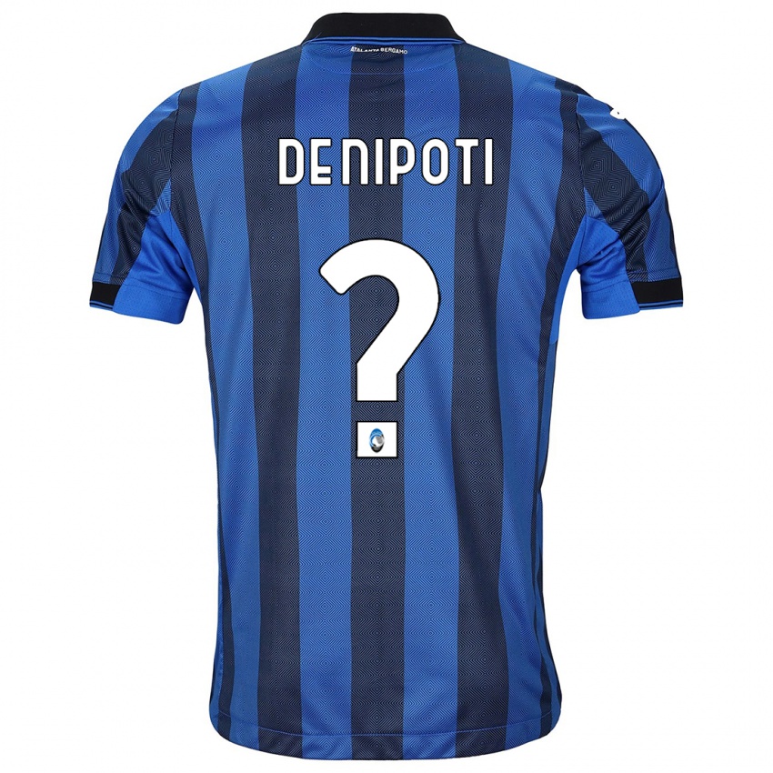 Mænd Tommaso De Nipoti #0 Sort Blå Hjemmebane Spillertrøjer 2023/24 Trøje T-Shirt