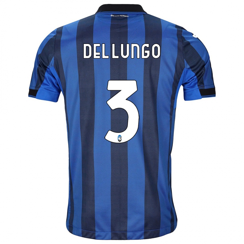 Mænd Tommaso Del Lungo #3 Sort Blå Hjemmebane Spillertrøjer 2023/24 Trøje T-Shirt