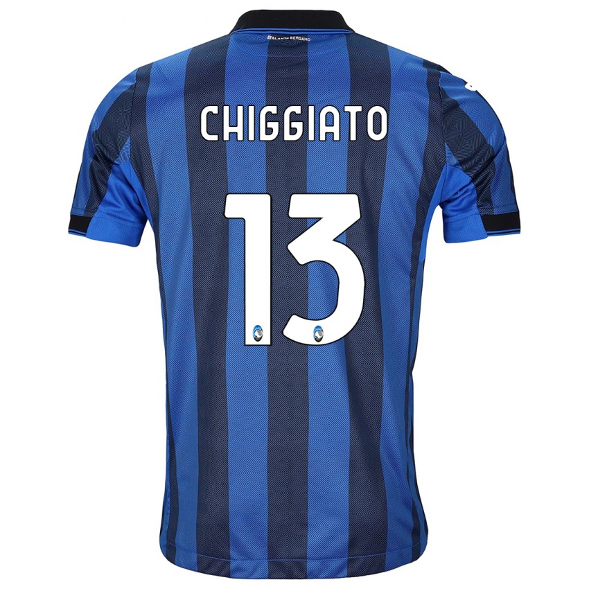 Mænd Gabriele Chiggiato #13 Sort Blå Hjemmebane Spillertrøjer 2023/24 Trøje T-Shirt