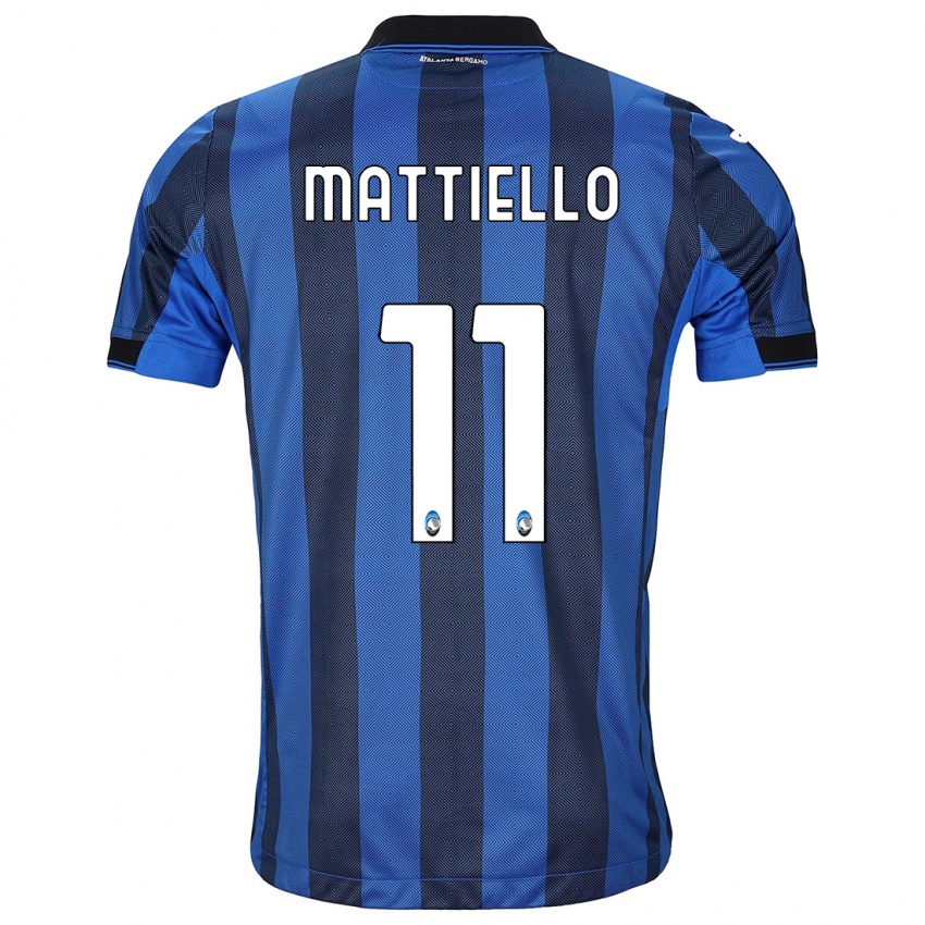 Mænd Federico Mattiello #11 Sort Blå Hjemmebane Spillertrøjer 2023/24 Trøje T-Shirt