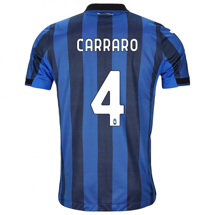 Mænd Marco Carraro #4 Sort Blå Hjemmebane Spillertrøjer 2023/24 Trøje T-Shirt