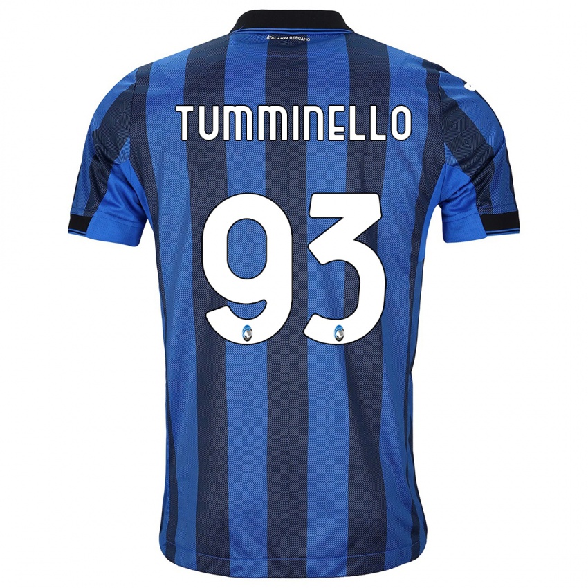 Mænd Marco Tumminello #93 Sort Blå Hjemmebane Spillertrøjer 2023/24 Trøje T-Shirt