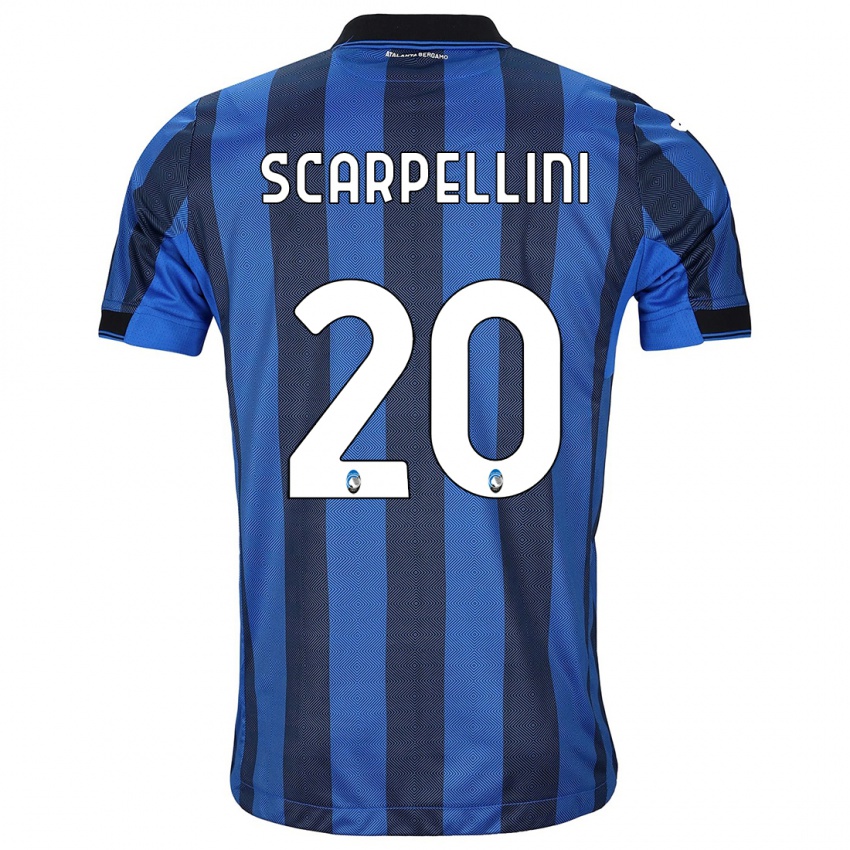 Mænd Andrea Scarpellini #20 Sort Blå Hjemmebane Spillertrøjer 2023/24 Trøje T-Shirt