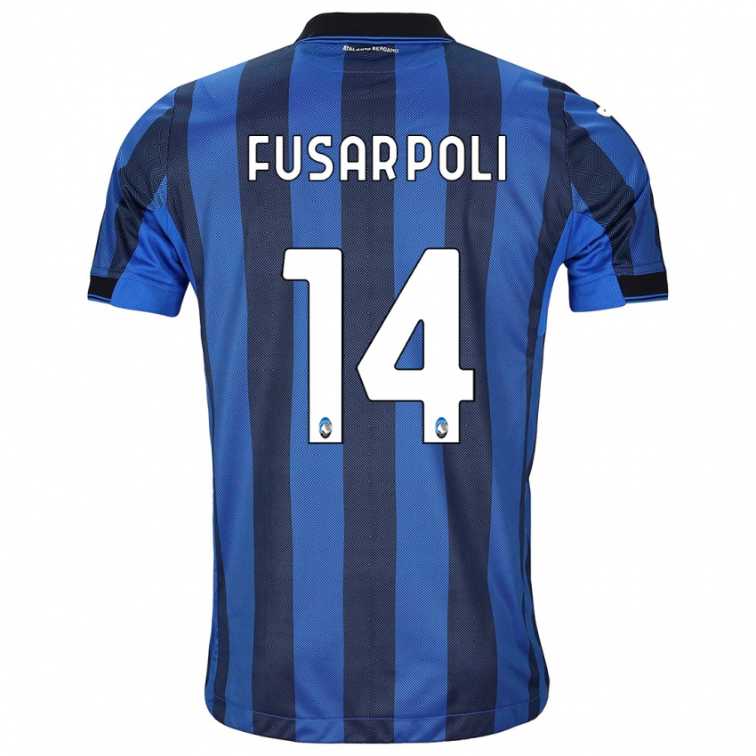 Mænd Giulia Fusar Poli #14 Sort Blå Hjemmebane Spillertrøjer 2023/24 Trøje T-Shirt