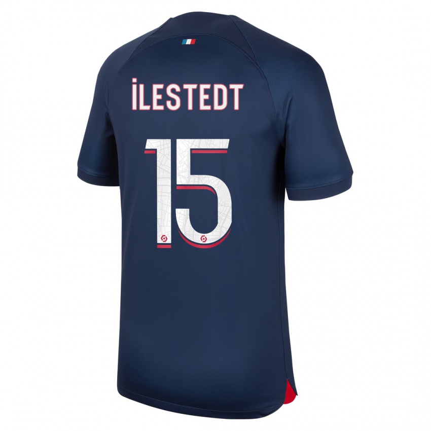 Mænd Amanda Ilestedt #15 Blå Rød Hjemmebane Spillertrøjer 2023/24 Trøje T-Shirt