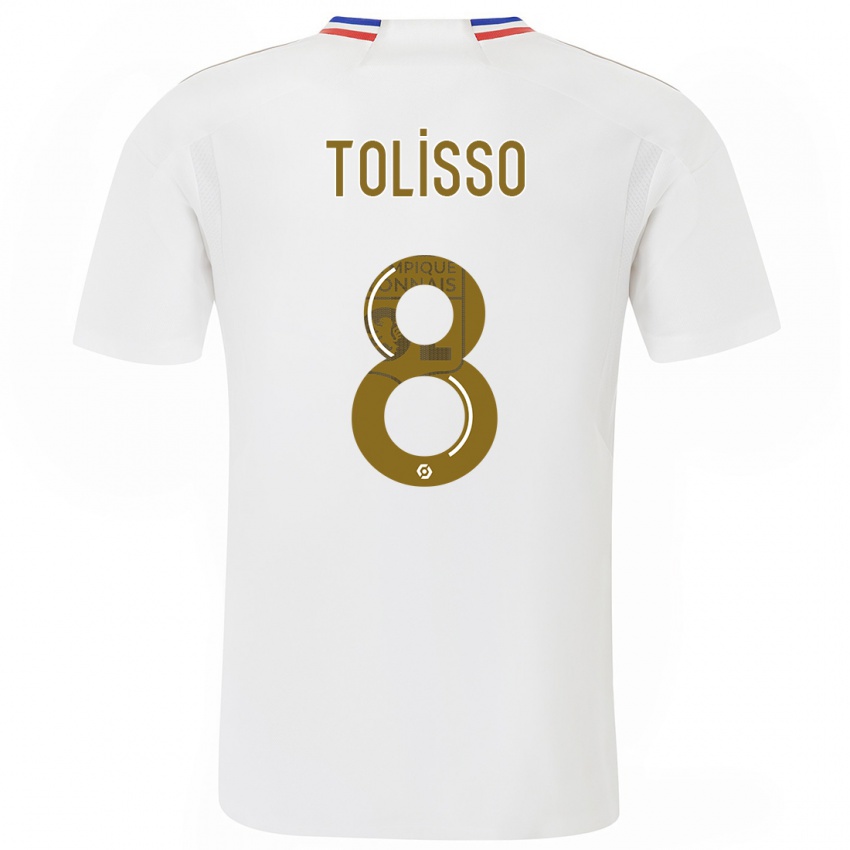 Mænd Corentin Tolisso #8 Hvid Hjemmebane Spillertrøjer 2023/24 Trøje T-Shirt