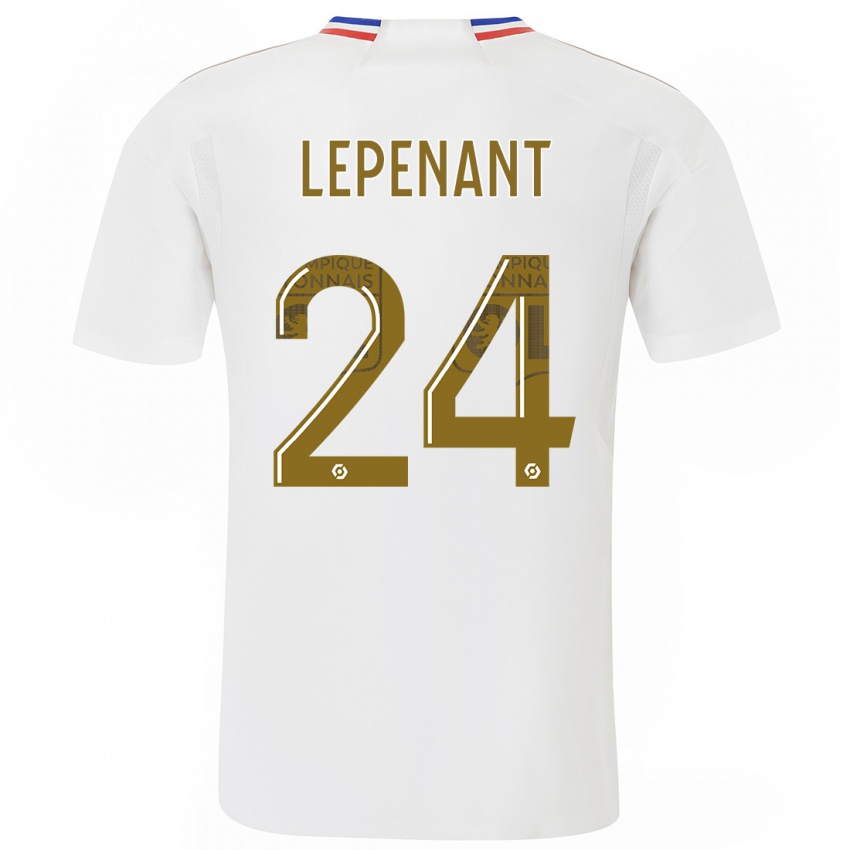 Mænd Johann Lepenant #24 Hvid Hjemmebane Spillertrøjer 2023/24 Trøje T-Shirt