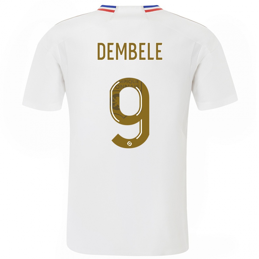 Mænd Moussa Dembele #9 Hvid Hjemmebane Spillertrøjer 2023/24 Trøje T-Shirt
