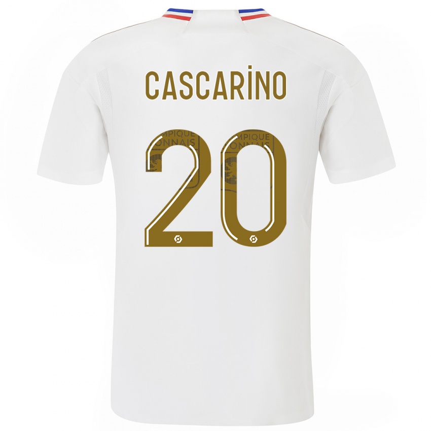 Mænd Delphine Cascarino #20 Hvid Hjemmebane Spillertrøjer 2023/24 Trøje T-Shirt