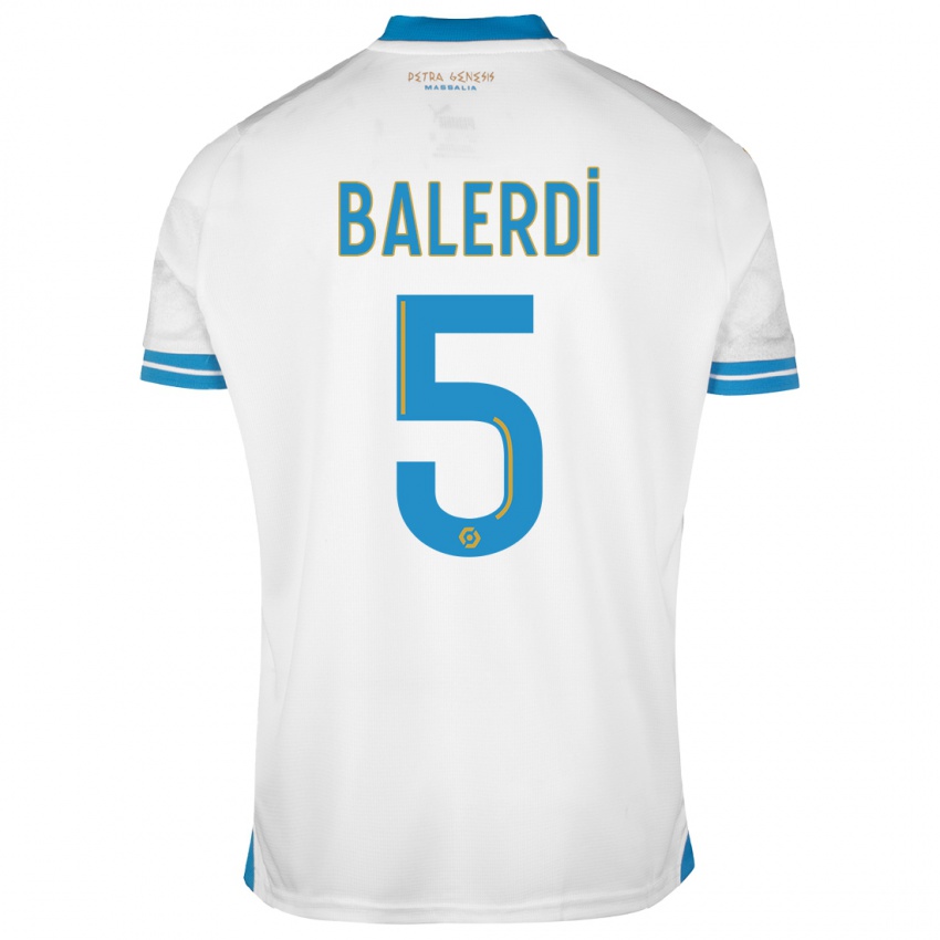 Mænd Leonardo Balerdi #5 Hvid Hjemmebane Spillertrøjer 2023/24 Trøje T-Shirt
