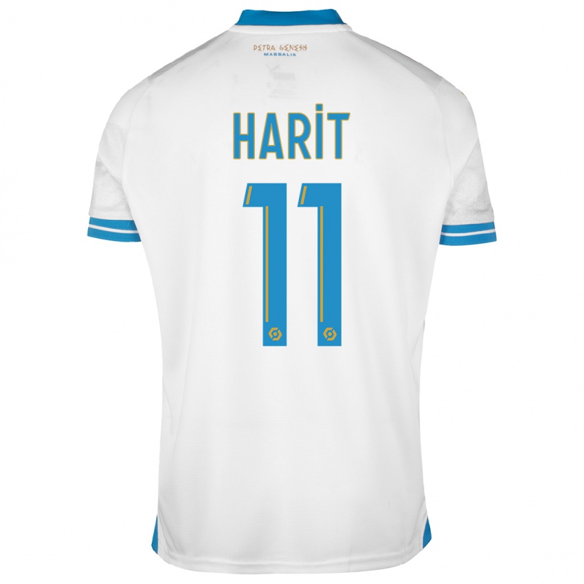 Mænd Amine Harit #11 Hvid Hjemmebane Spillertrøjer 2023/24 Trøje T-Shirt