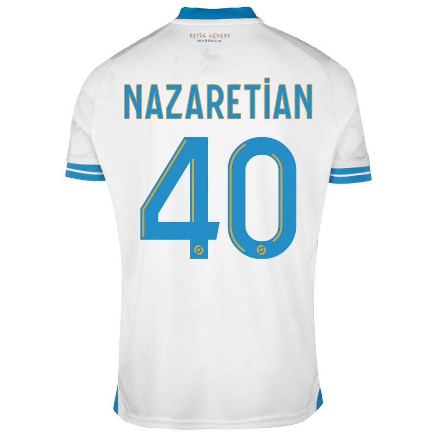Mænd Manuel Nazaretian #40 Hvid Hjemmebane Spillertrøjer 2023/24 Trøje T-Shirt