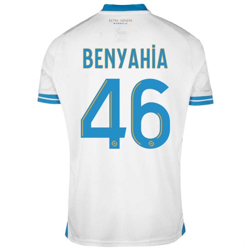 Mænd Aylan Benyahia-Tani #46 Hvid Hjemmebane Spillertrøjer 2023/24 Trøje T-Shirt