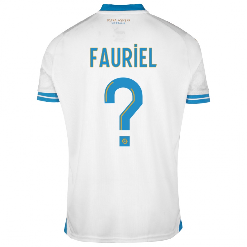 Mænd Lois Fauriel #0 Hvid Hjemmebane Spillertrøjer 2023/24 Trøje T-Shirt