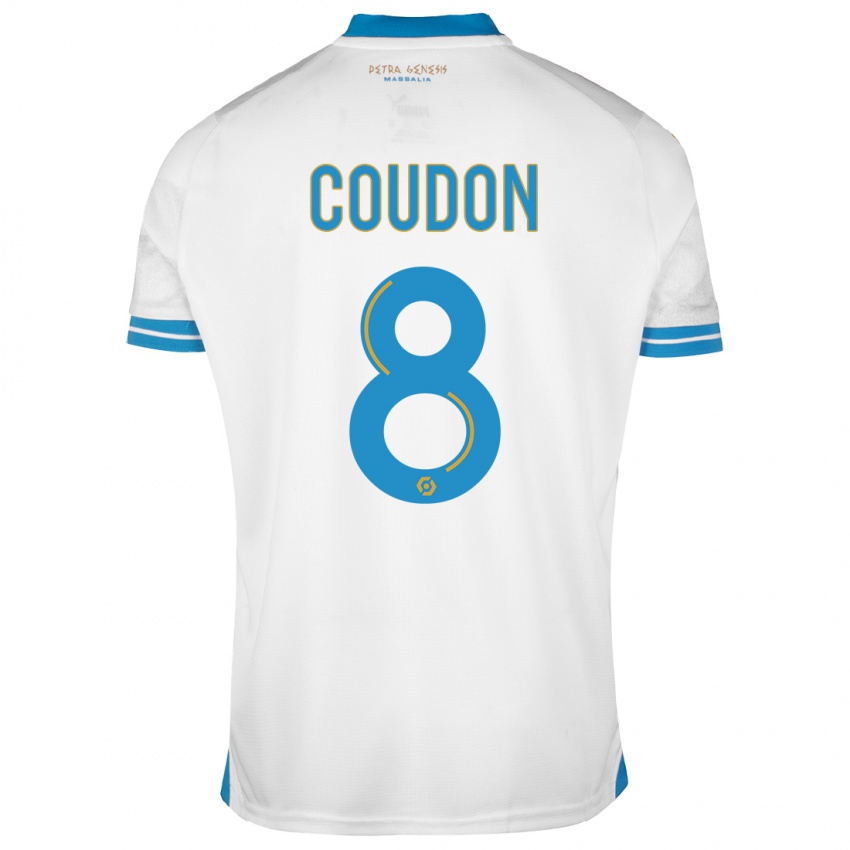 Mænd Marine Coudon #8 Hvid Hjemmebane Spillertrøjer 2023/24 Trøje T-Shirt