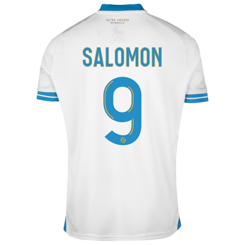 Mænd Maeva Salomon #9 Hvid Hjemmebane Spillertrøjer 2023/24 Trøje T-Shirt