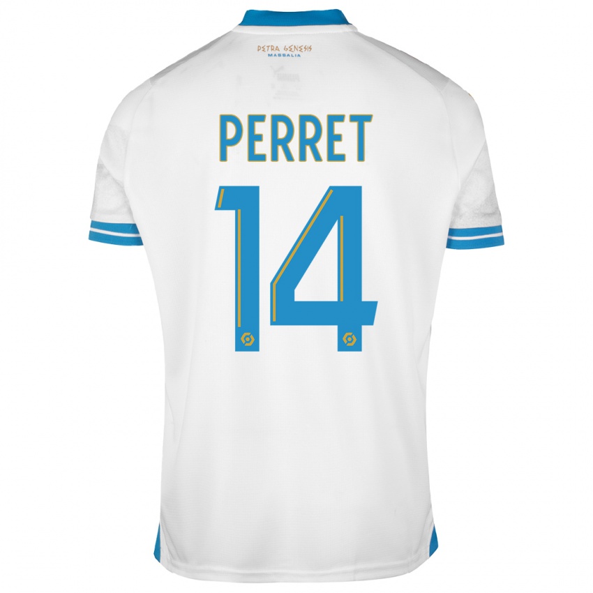 Mænd Jenny Perret #14 Hvid Hjemmebane Spillertrøjer 2023/24 Trøje T-Shirt