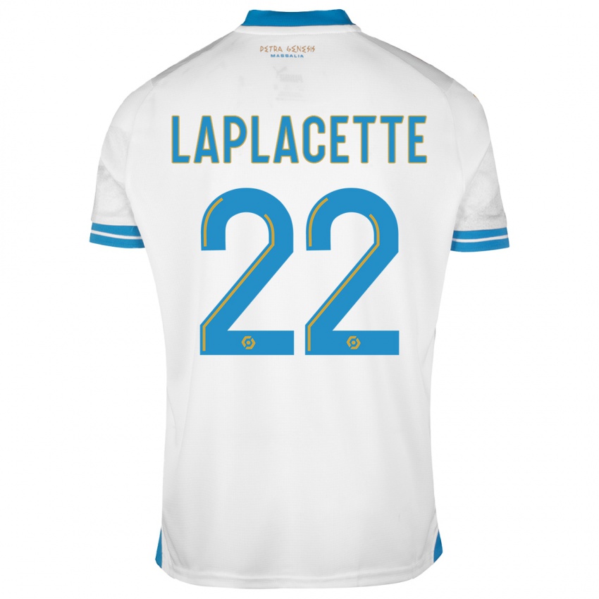Mænd Tess Laplacette #22 Hvid Hjemmebane Spillertrøjer 2023/24 Trøje T-Shirt