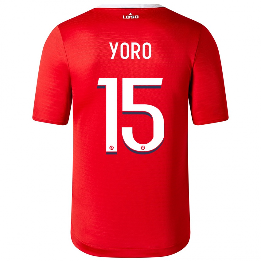 Mænd Leny Yoro #15 Rød Hjemmebane Spillertrøjer 2023/24 Trøje T-Shirt