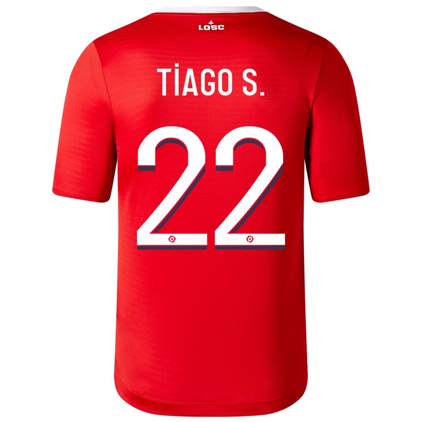 Mænd Tiago Santos #22 Rød Hjemmebane Spillertrøjer 2023/24 Trøje T-Shirt