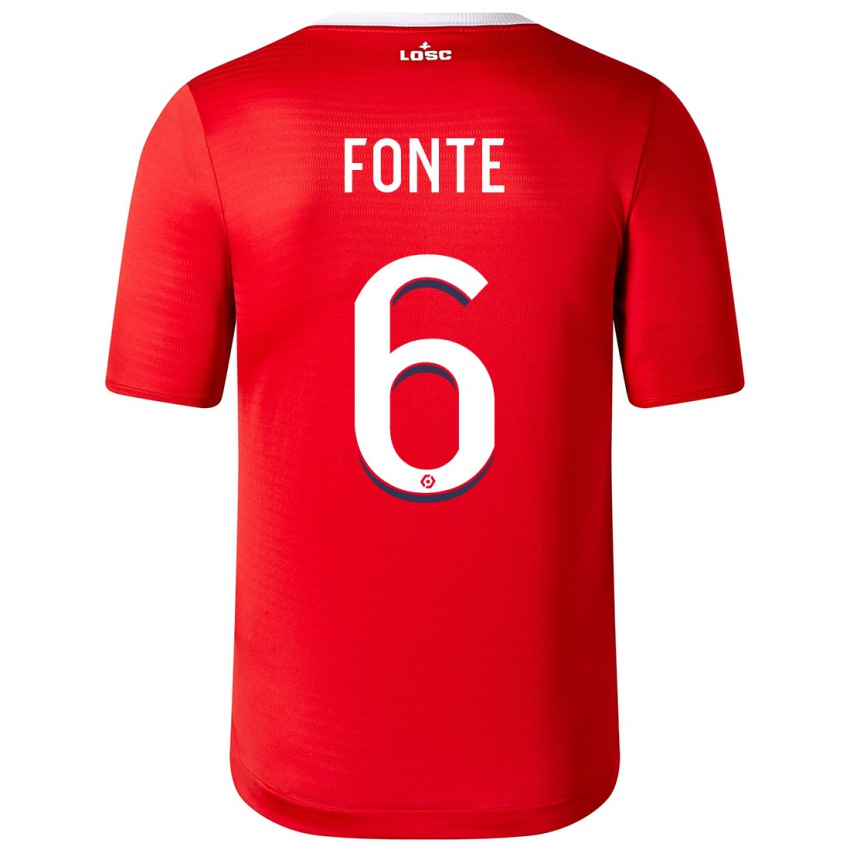 Mænd Jose Fonte #6 Rød Hjemmebane Spillertrøjer 2023/24 Trøje T-Shirt