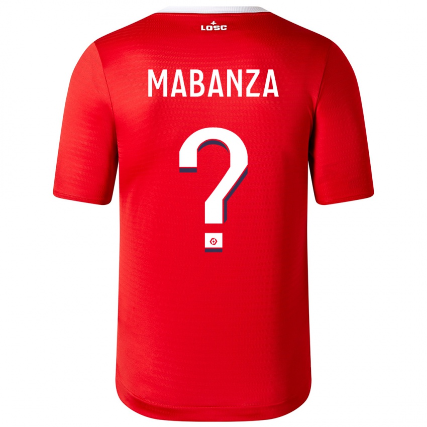 Mænd Carmel Mabanza #0 Rød Hjemmebane Spillertrøjer 2023/24 Trøje T-Shirt