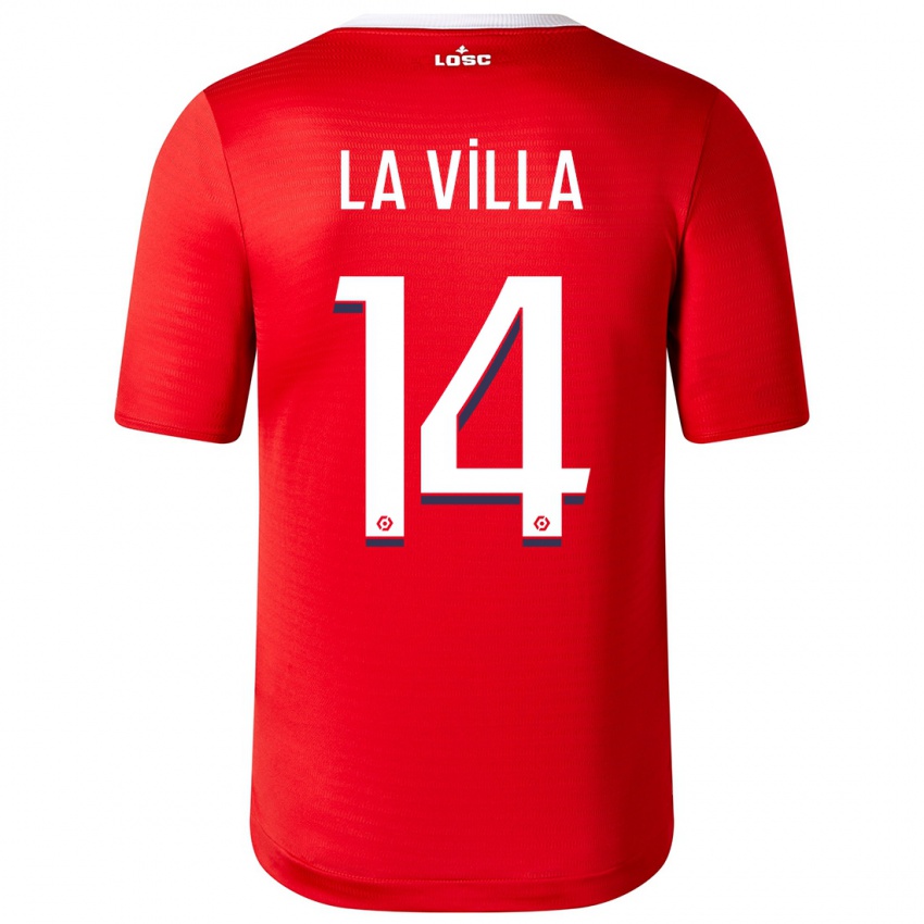 Mænd Caroline La Villa #14 Rød Hjemmebane Spillertrøjer 2023/24 Trøje T-Shirt