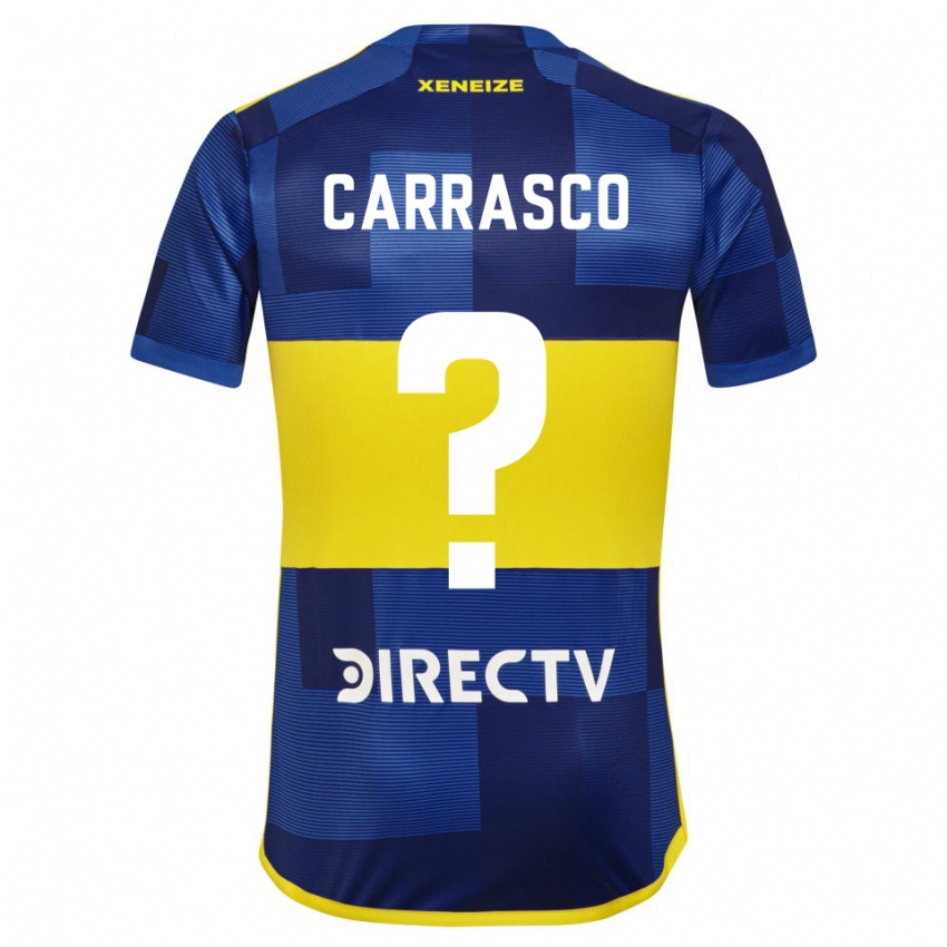 Mænd Julian Carrasco #0 Mørkeblå Gul Hjemmebane Spillertrøjer 2023/24 Trøje T-Shirt