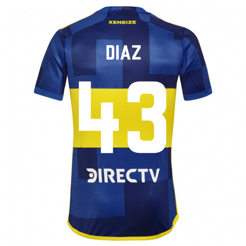 Mænd Tomas Diaz #43 Mørkeblå Gul Hjemmebane Spillertrøjer 2023/24 Trøje T-Shirt