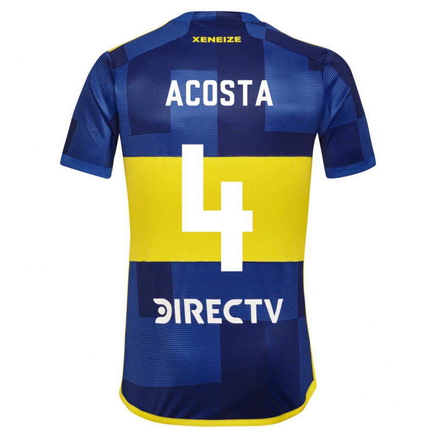 Mænd Natan Acosta #4 Mørkeblå Gul Hjemmebane Spillertrøjer 2023/24 Trøje T-Shirt