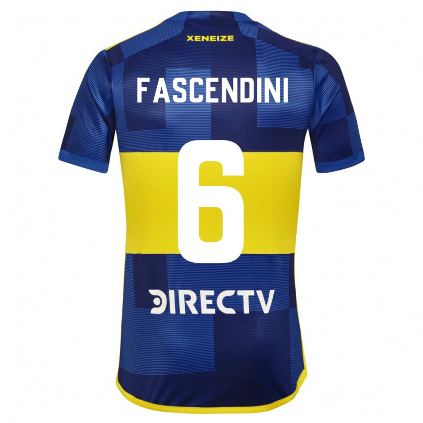Mænd Valentin Fascendini #6 Mørkeblå Gul Hjemmebane Spillertrøjer 2023/24 Trøje T-Shirt