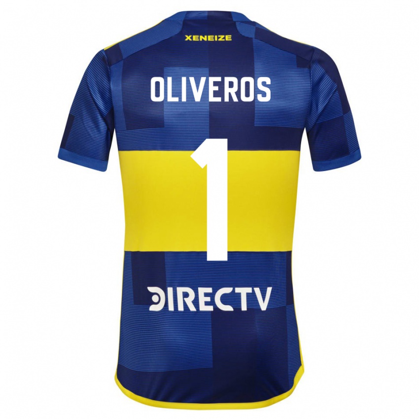 Mænd Laurina Oliveros #1 Mørkeblå Gul Hjemmebane Spillertrøjer 2023/24 Trøje T-Shirt