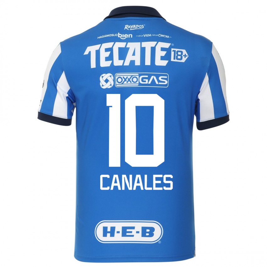 Mænd Sergio Canales #10 Blå Hvid Hjemmebane Spillertrøjer 2023/24 Trøje T-Shirt